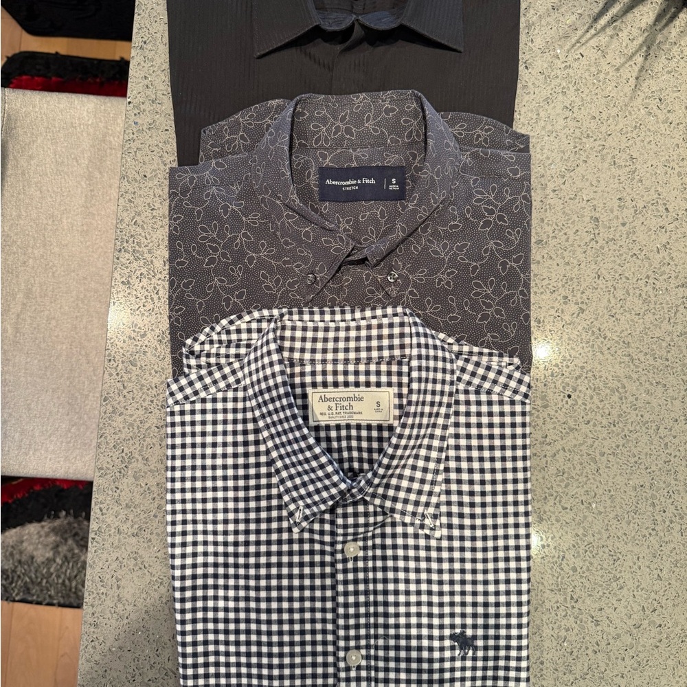 Abercrombie & Fitch Black and White Checkered Men's Shirt